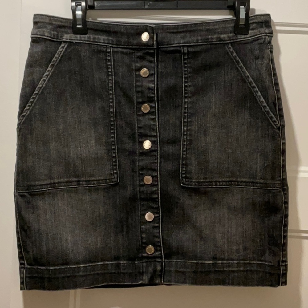 White House Black Market Charcoal Denim Skirt